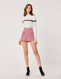 MARYLING Houndstooth Checks Patch Pocket Shorts