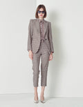 MARYLING Black and pink plaid houndstooth nine-point suit pants