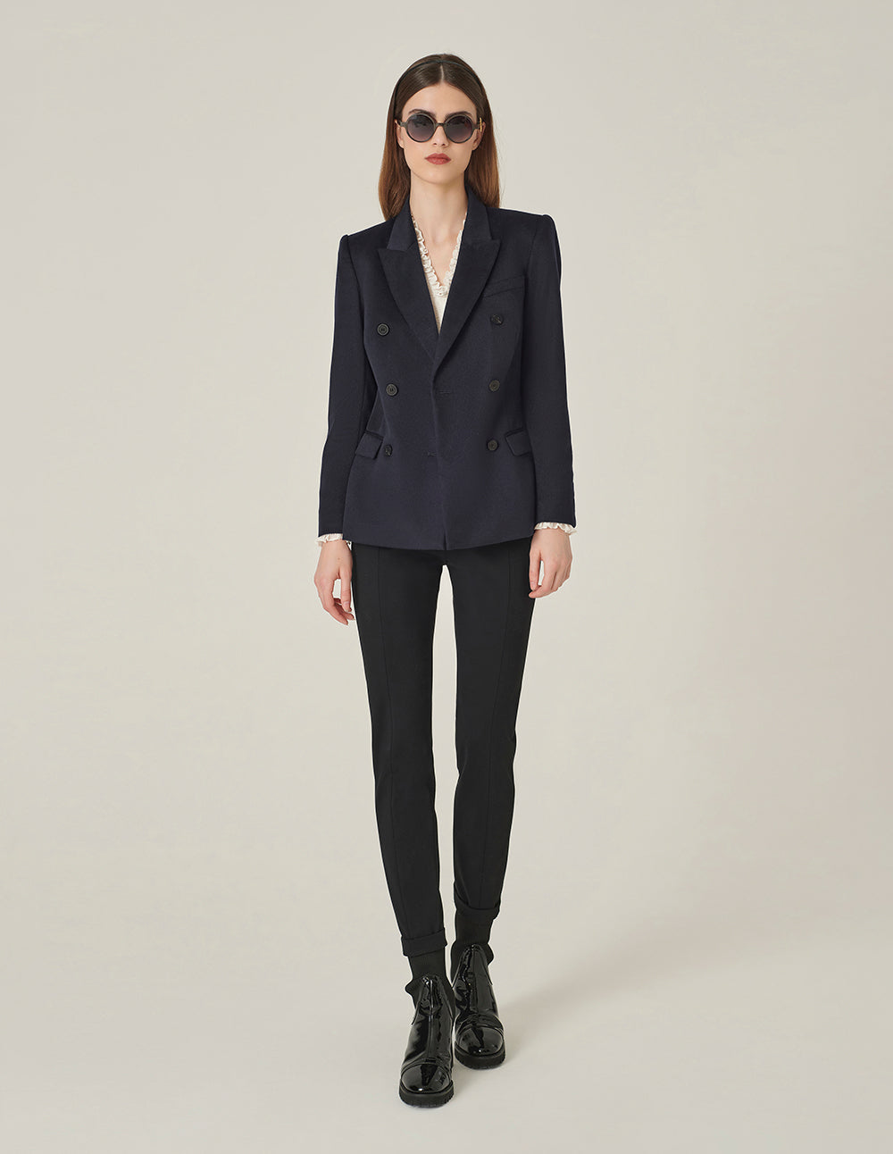 MARYLING Black Classic Slim Straight Pants