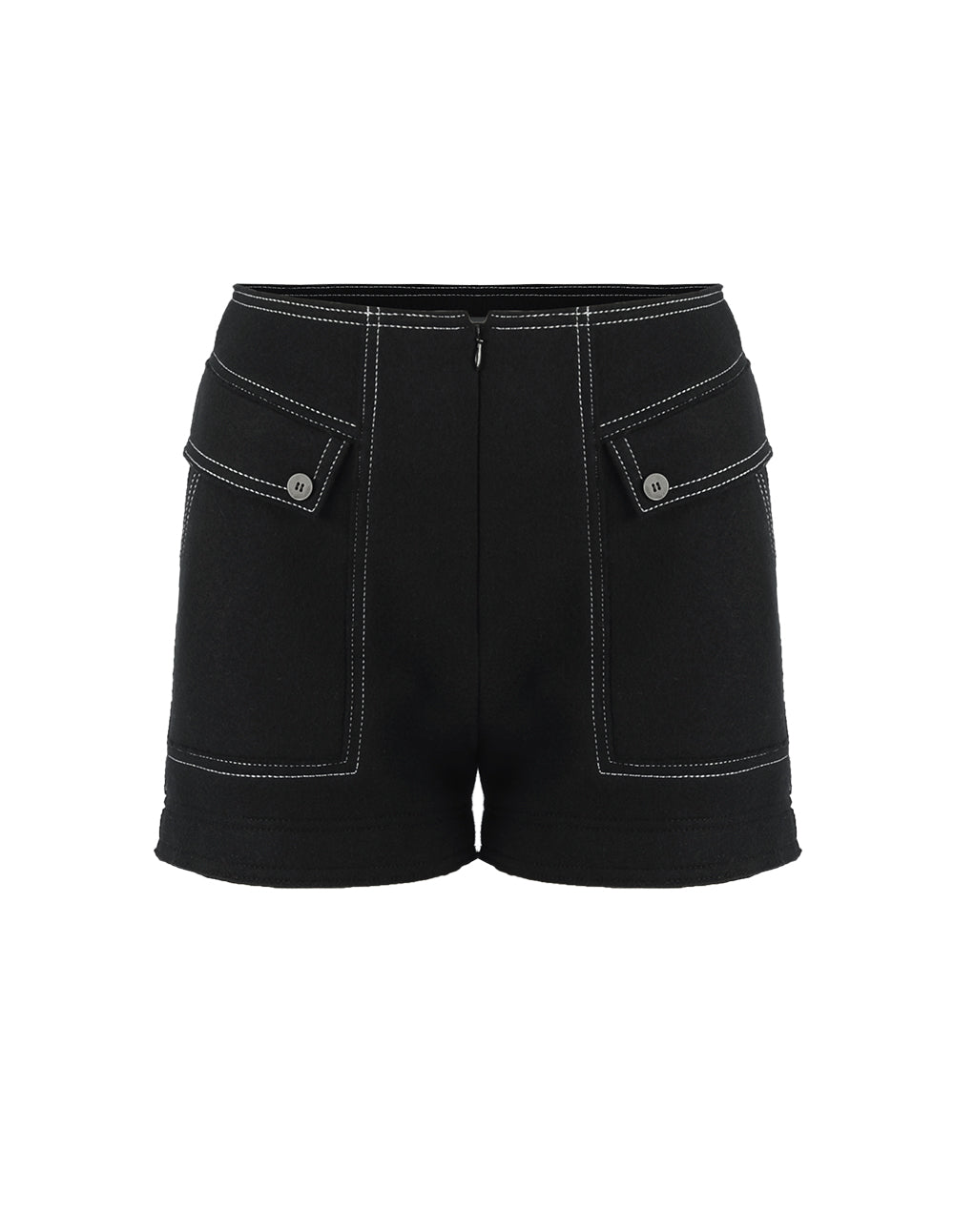 MARYLING Contrast-Stitch Spandex Knitted Shorts