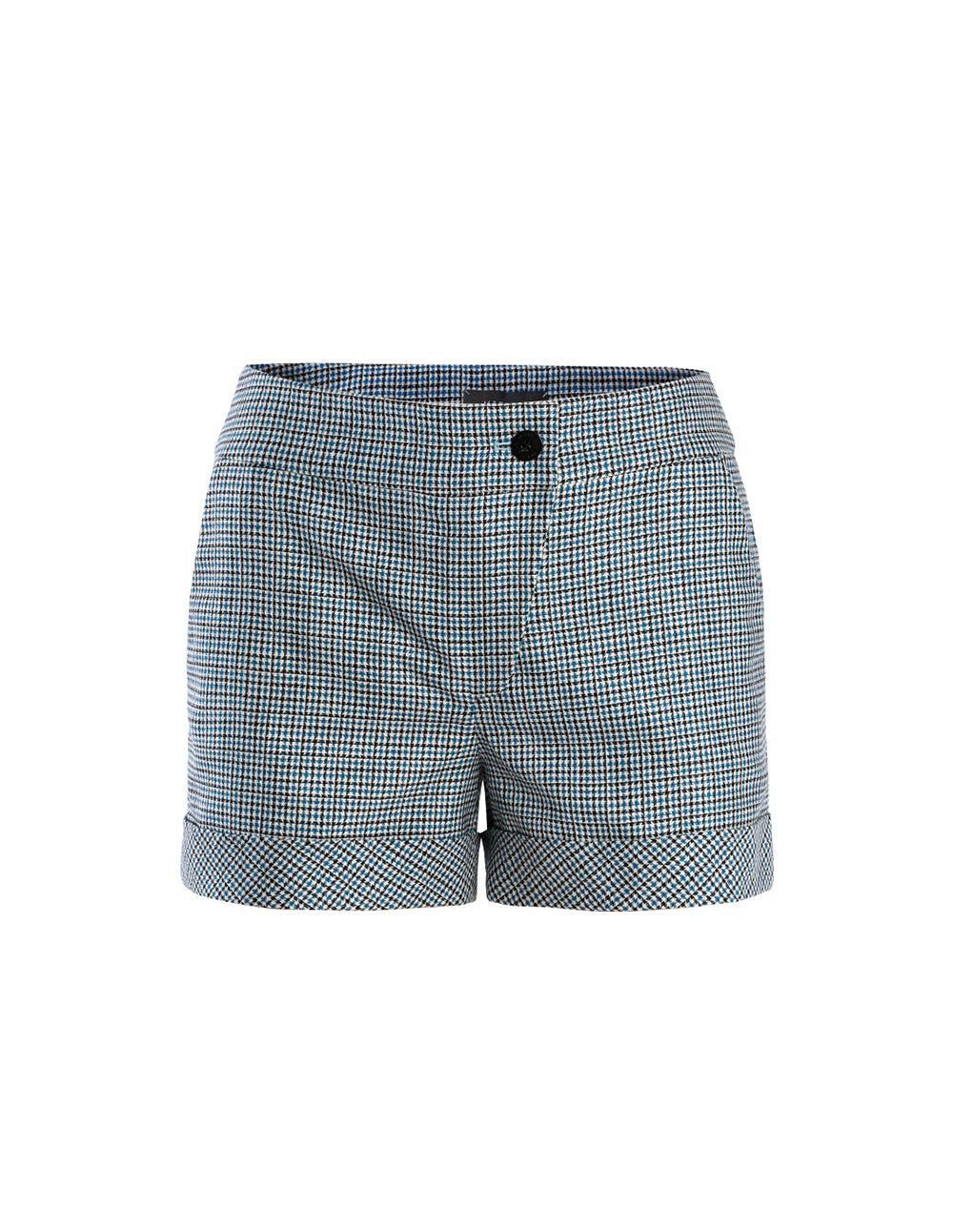 MARYLING Blue white blue houndstooth shorts