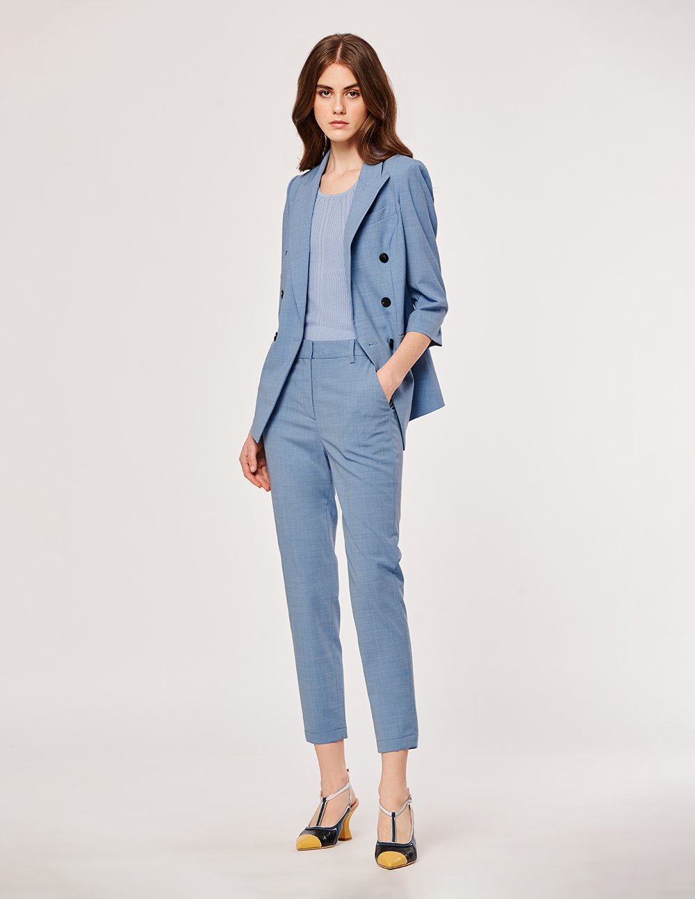 MARYLING Classic Crop Leg Slim Fit Trousers