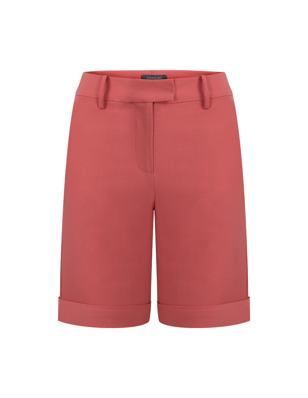 MARYLING Coral Orange Bermuda Shorts