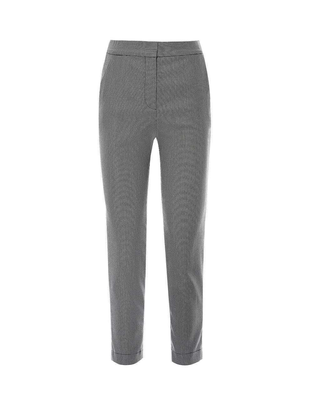 MARYLING Houndstooth Pattern Crop Leg Slim Fit Trousers