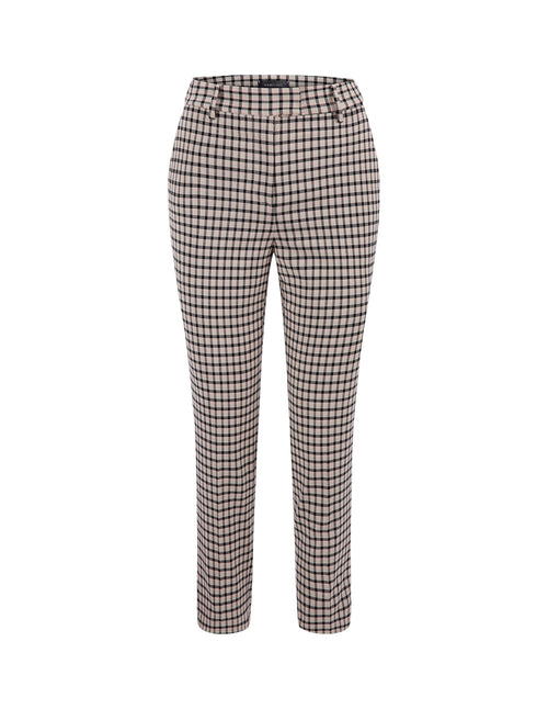 MARYLING Black and pink plaid houndstooth nine-point suit pants