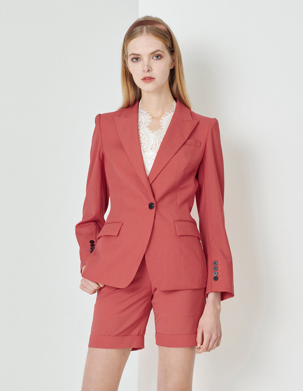 MARYLING Coral Orange Bermuda Shorts