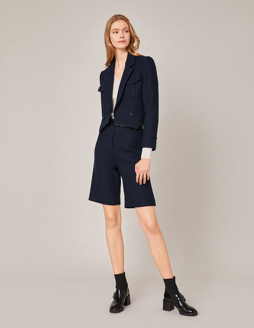 MARYLING Dark Blue Bermuda Shorts