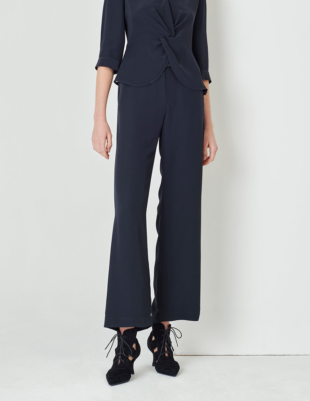 MARYLING Dark Blue Straight Wide Leg Pants