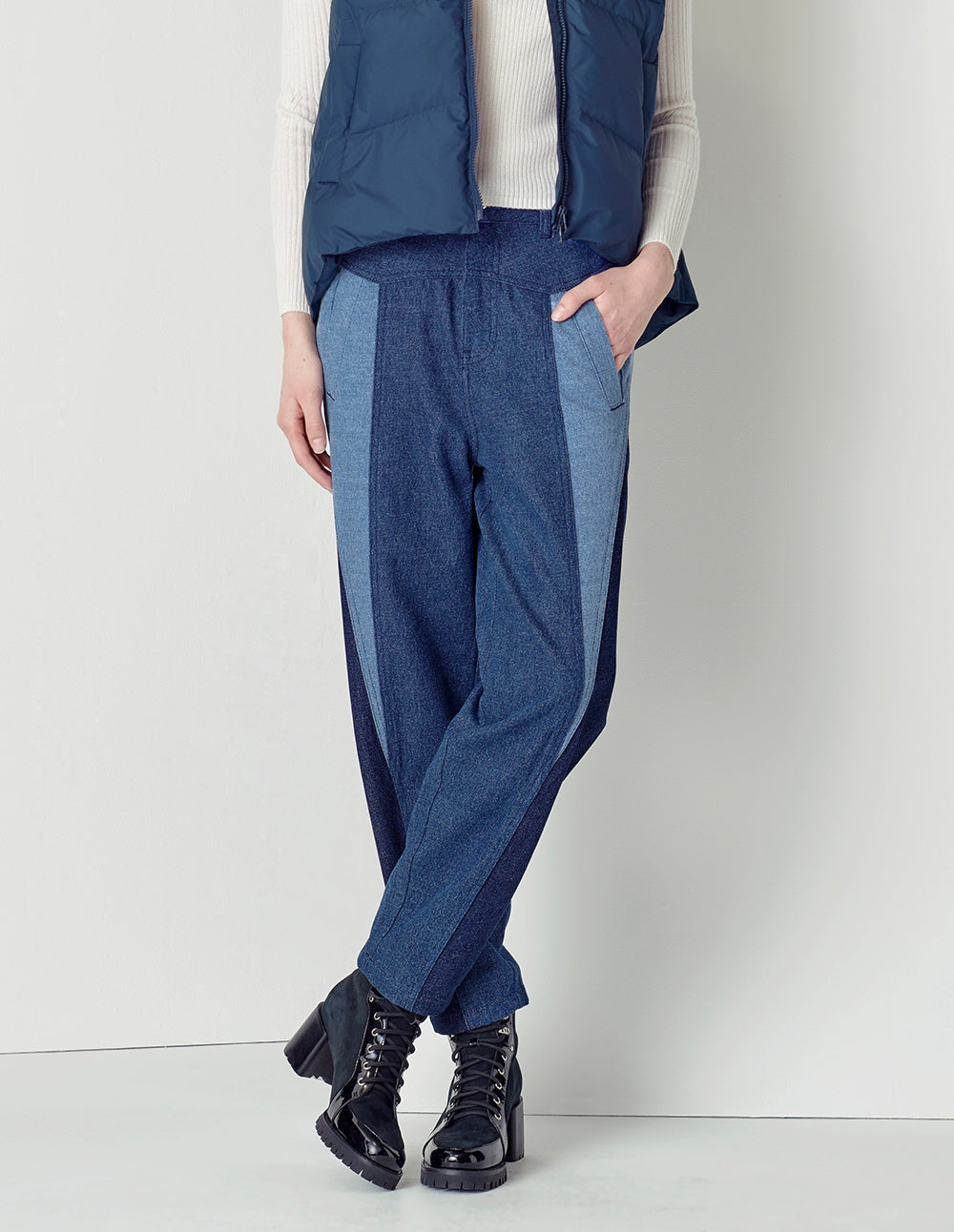 MARYLING Black and pink plaid houndstooth ankle suit pants