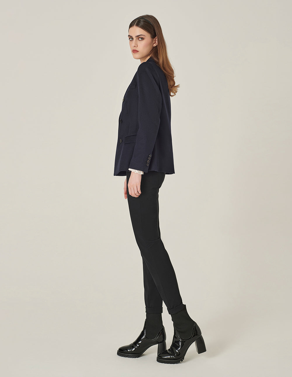 MARYLING Black Classic Slim Straight Pants