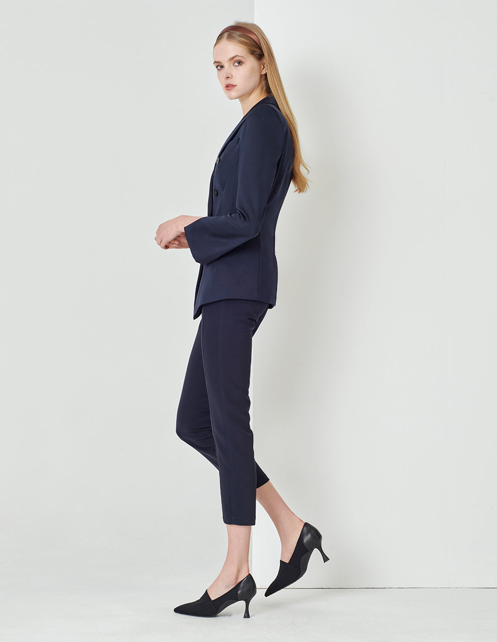 MARYLING Midnight Blue Classic Elastic Slim Pants