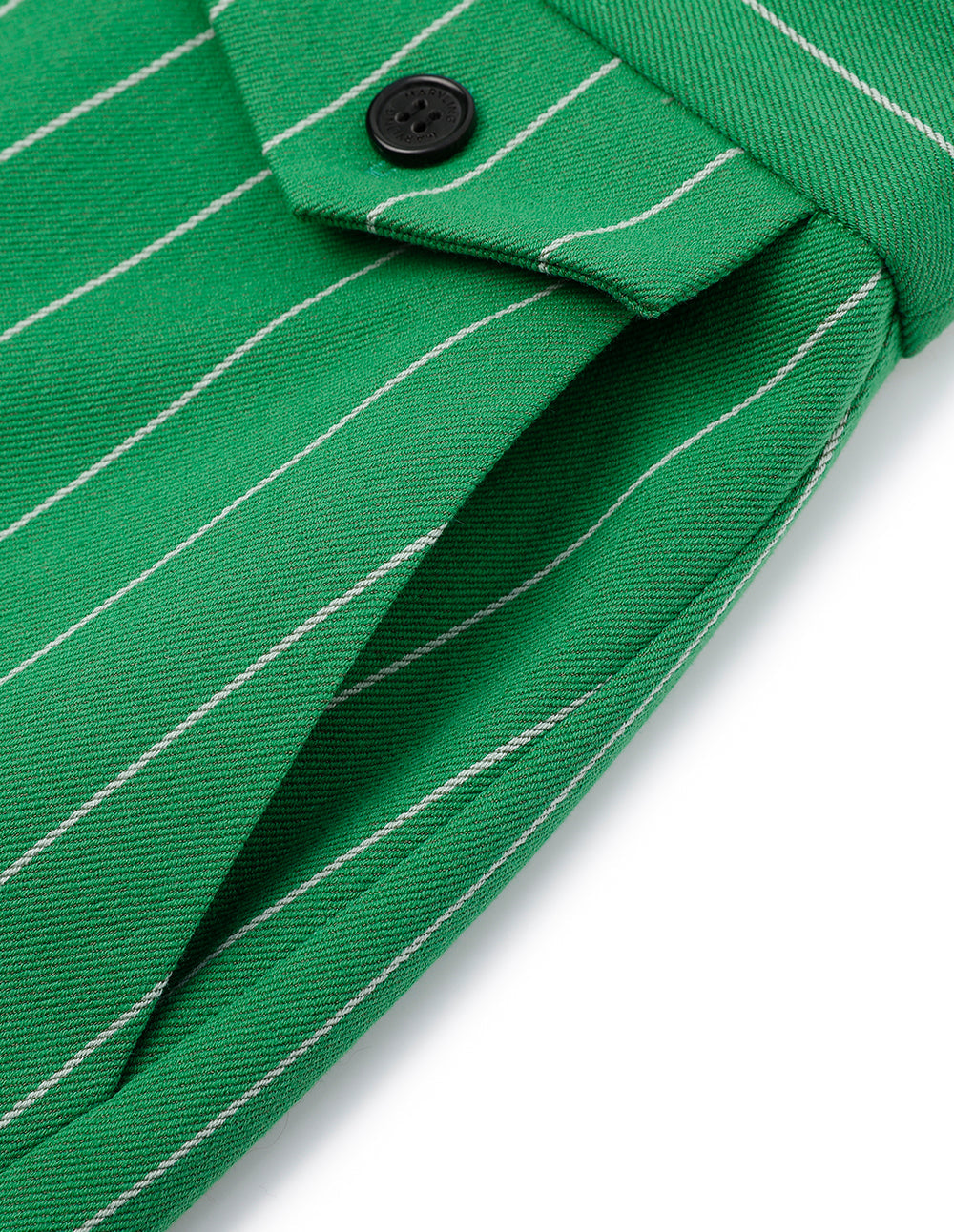 MARYLING Green Bottom White Striped Bermuda Shorts